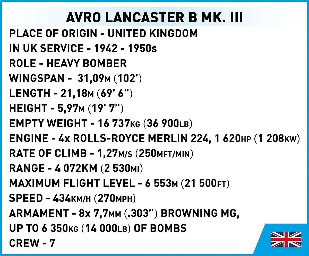 コビー COBI 5759 Avro Lancaster B.III 重爆撃機 1/48 WWII