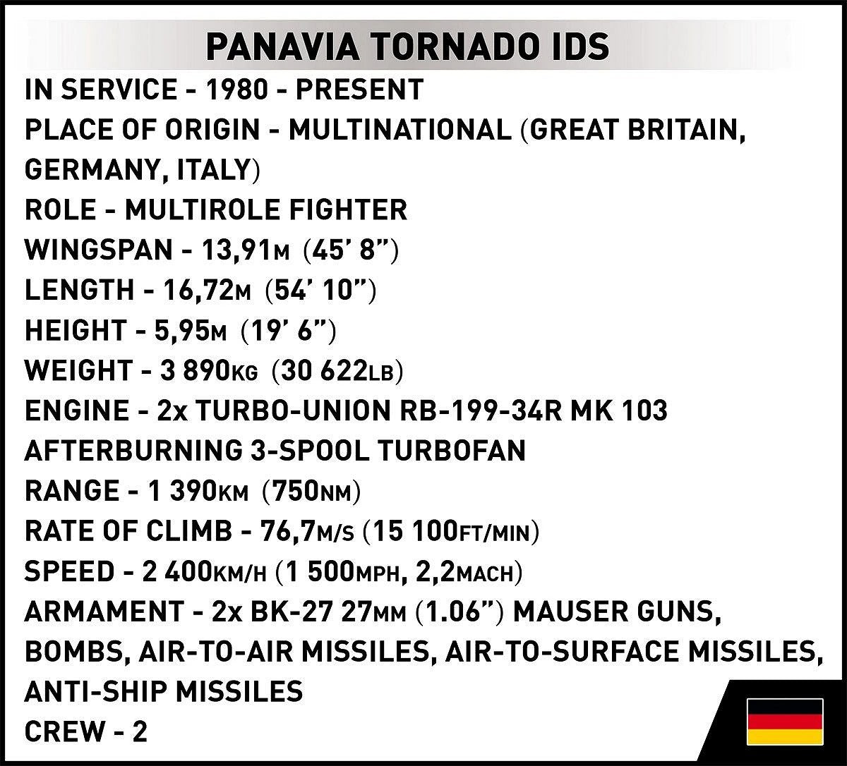 コビー COBI 5853 Panavia Tornado IDS 戦闘機 1/48 マルチロール戦闘機