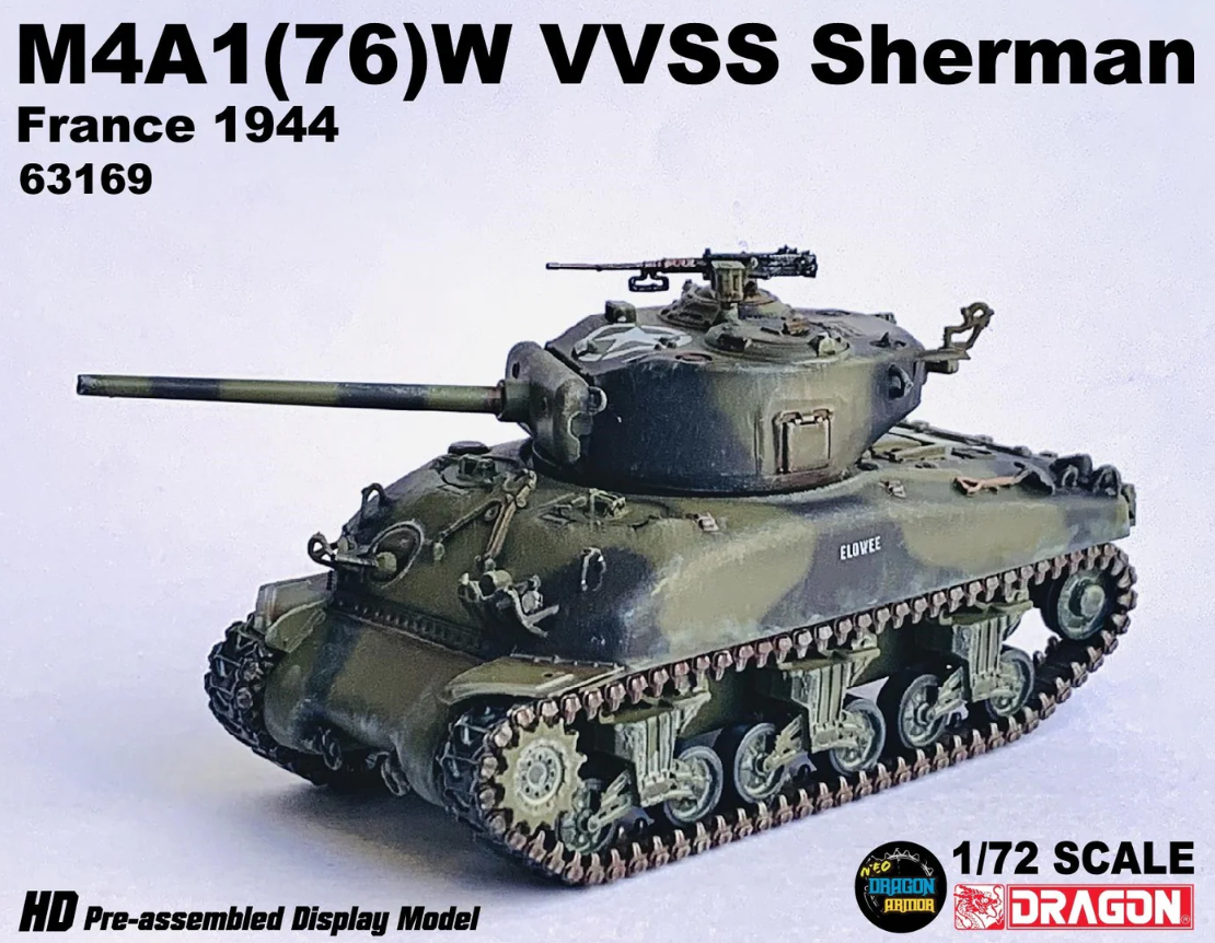 63169 1/72 M4A1(76)W VVSS Sherman France 1944 M4A1(76)W VVSS シャーマン フランス 1944