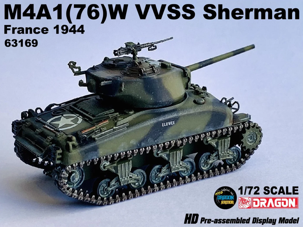 63169 1/72 M4A1(76)W VVSS Sherman France 1944 M4A1(76)W VVSS シャーマン フランス 1944