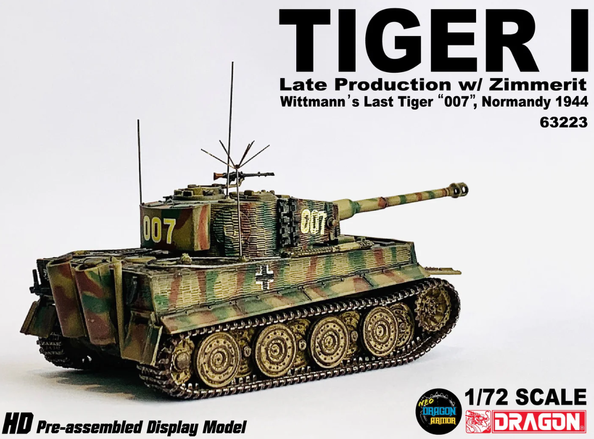 63223 1/72 Tiger I Late Production w/Zimmerit Wittmann's Last Tiger "007", Normandy 1944 ティーガー I 後期型、ツィンメリット付き ヴィットマン最後のティーガー「007」、ノルマンディー 1944 年