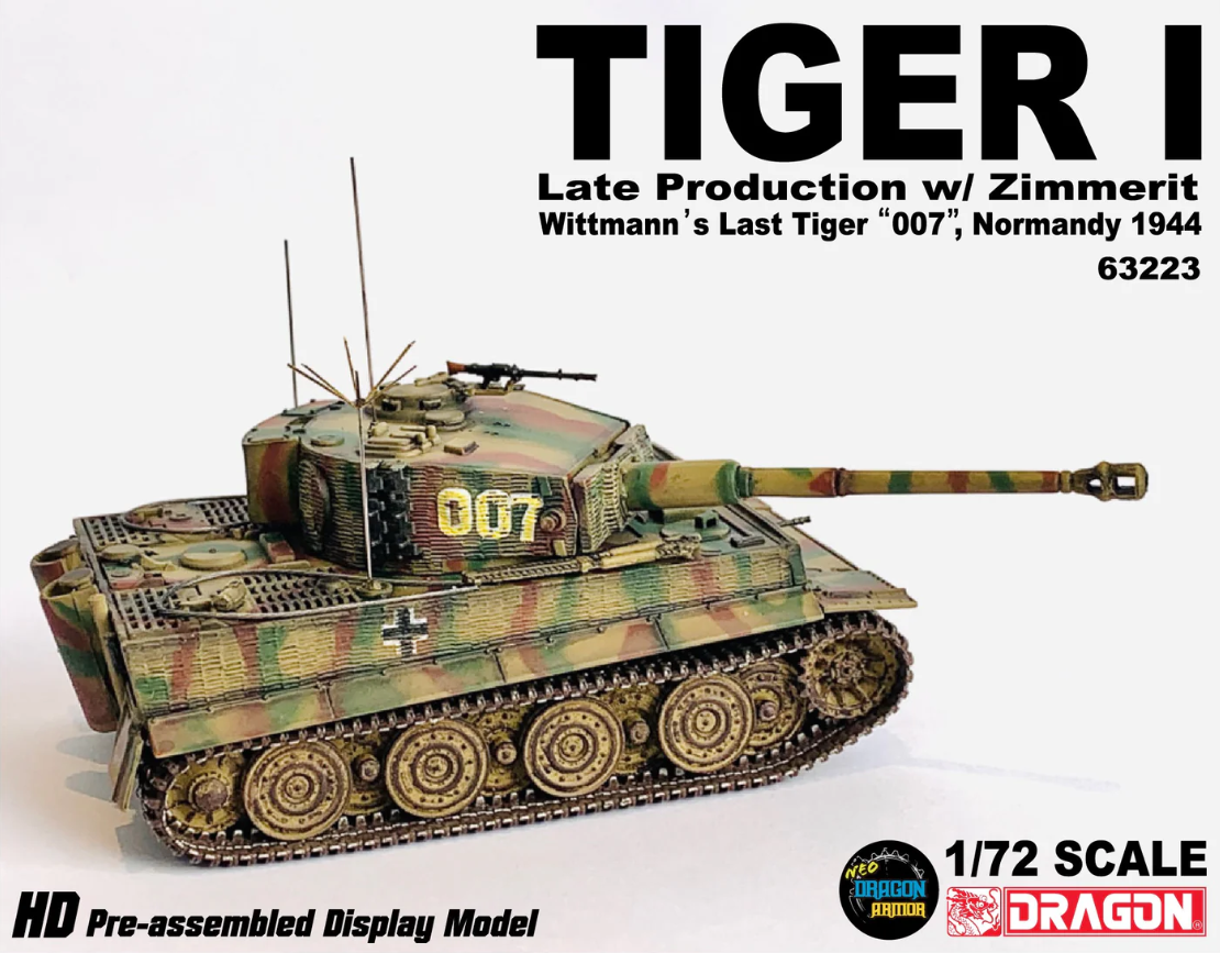 63223 1/72 Tiger I Late Production w/Zimmerit Wittmann's Last Tiger "007", Normandy 1944 ティーガー I 後期型、ツィンメリット付き ヴィットマン最後のティーガー「007」、ノルマンディー 1944 年