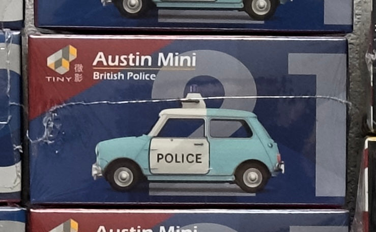 Tiny City UK21 Die-cast Model Car - Austin Mini UK Police Car (Blue) タイニー シティ UK21 ダイキャスト モデルカー - オースティン ミニ イギリス 警察車両 (ブルー)