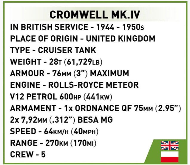 コビー COBI 2269 Cromwell mk IV 1/35 戦車 WWII
