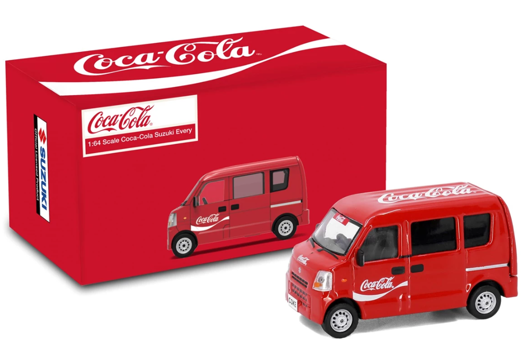 Tiny City Die-cast Model Car - 1/64 Suzuki Every COCA-COLA (Red) タイニーシティ ダイキャストモデルカー - 1/64 スズキ エブリイ COCA-COLA (レッド)