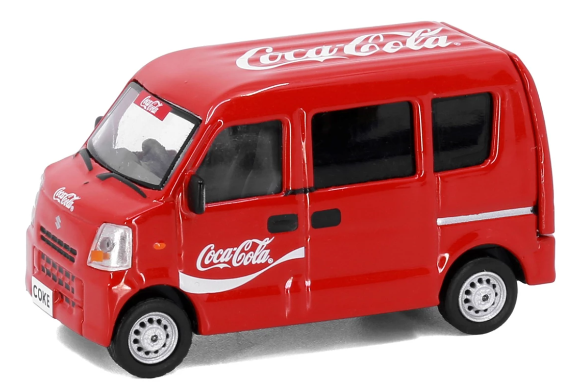 Tiny City Die-cast Model Car - 1/64 Suzuki Every COCA-COLA (Red) タイニーシティ ダイキャストモデルカー - 1/64 スズキ エブリイ COCA-COLA (レッド)