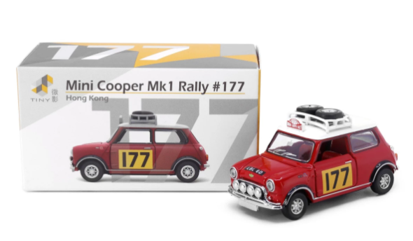 Tiny City Diecast 177 - Mini Cooper Mk1 Rally #177 タイニー シティ ダイキャスト 177 - ミニ クーパー Mk1 ラリー #177