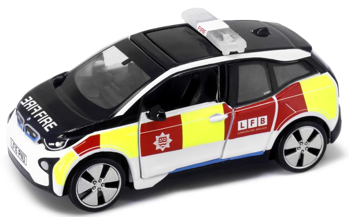 Tiny City UK13 Die-cast Model Car - BMW i3 UK London Fire Department Patrol Car 英国ロンドン消防署パトカー