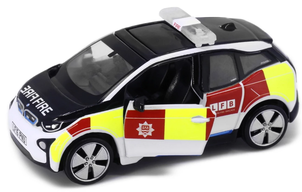 Tiny City UK13 Die-cast Model Car - BMW i3 UK London Fire Department Patrol Car 英国ロンドン消防署パトカー
