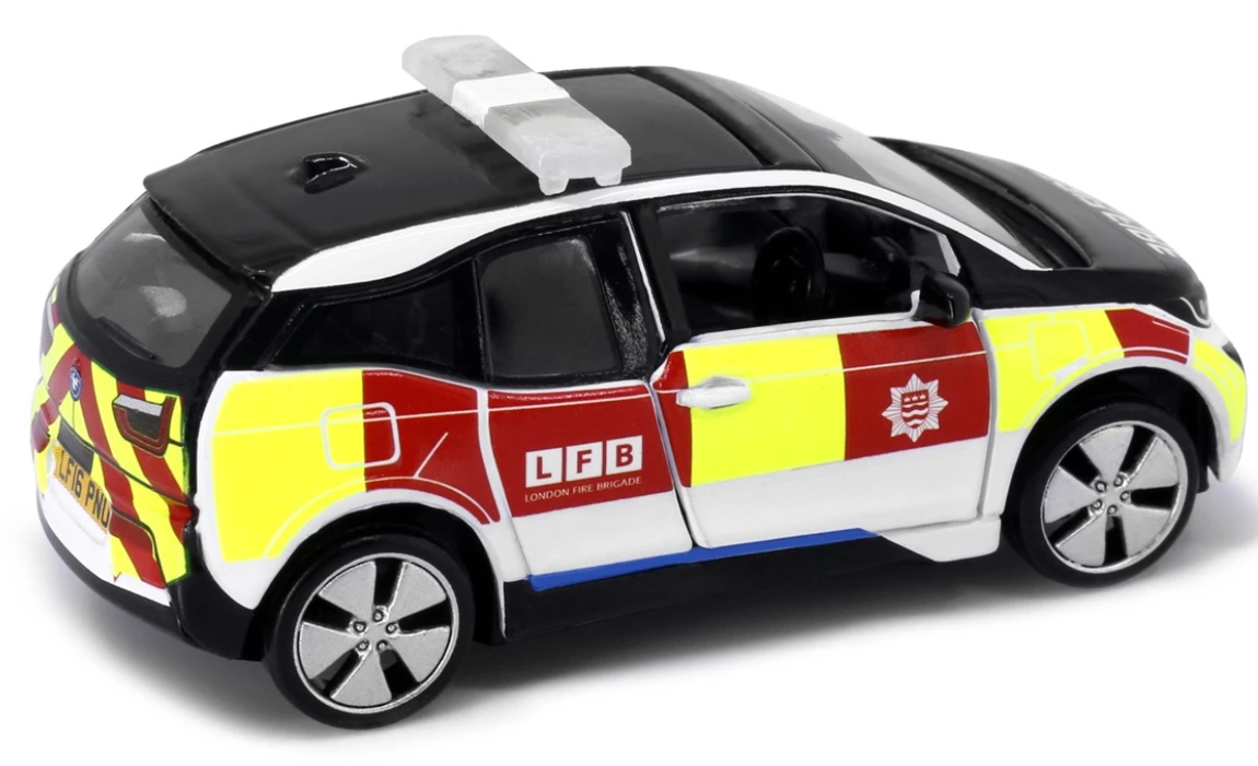 Tiny City UK13 Die-cast Model Car - BMW i3 UK London Fire Department Patrol Car 英国ロンドン消防署パトカー