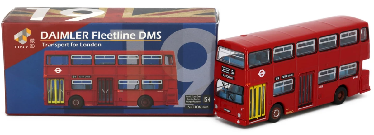 Tiny City UK19 Die-cast Model Car - London Transport DAIMLER Fleetline DMS (154) ロンドン交通局ダイムラーフリートラインDMS (154)