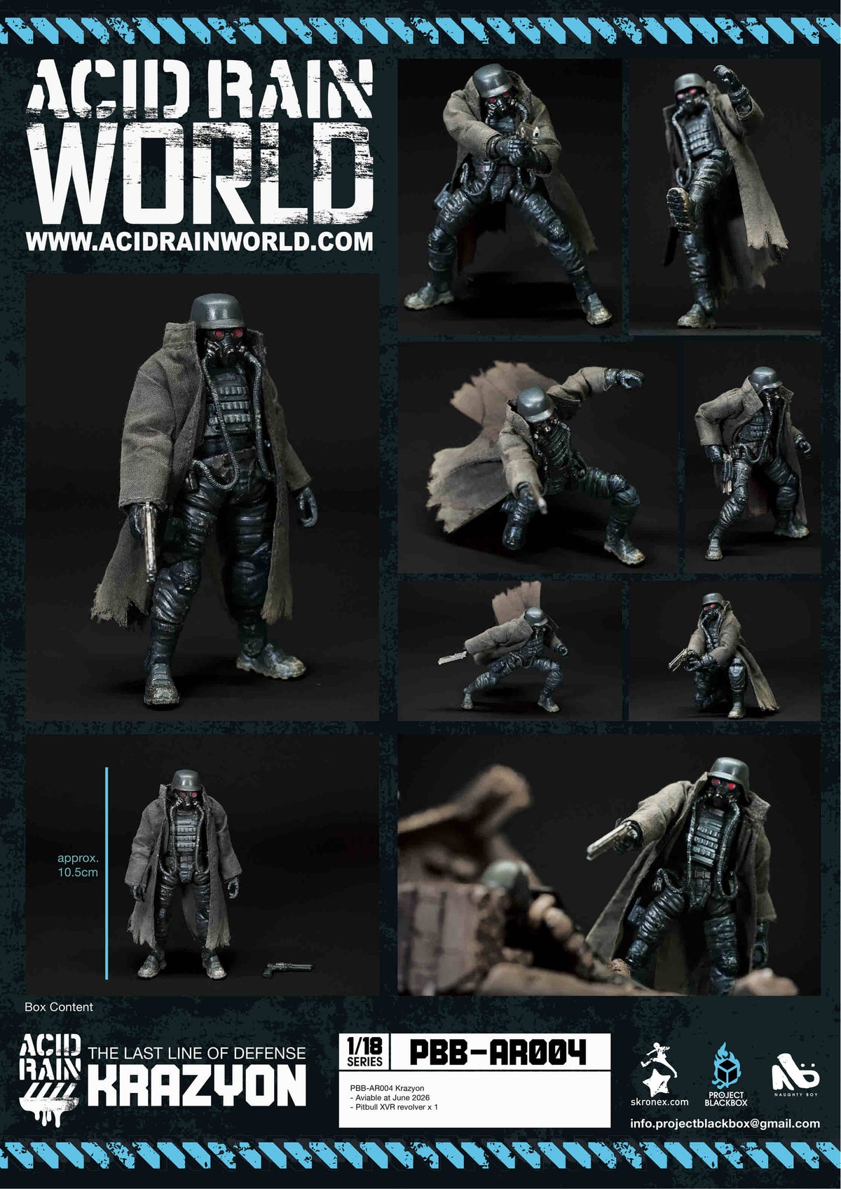 3個セット ACID RAIN WORLD《酸雨戦争》アシッドレインワールド PBB-AR004 KRAZYON/ AR005 Marine Trencher / AR006 Black Trencher 1:18アクションフィギュア 【FEXT HOBBY】