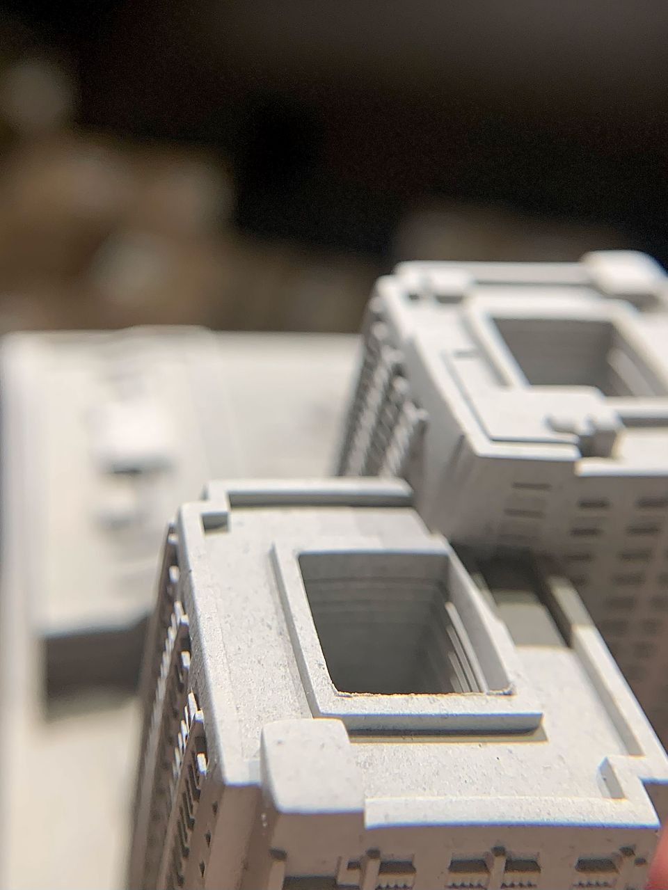 むさじじ 手作りセメント ジオラマ 香港の団地 ツインタワー 雙塔式(井字型)大廈 香港団地建物 香港製