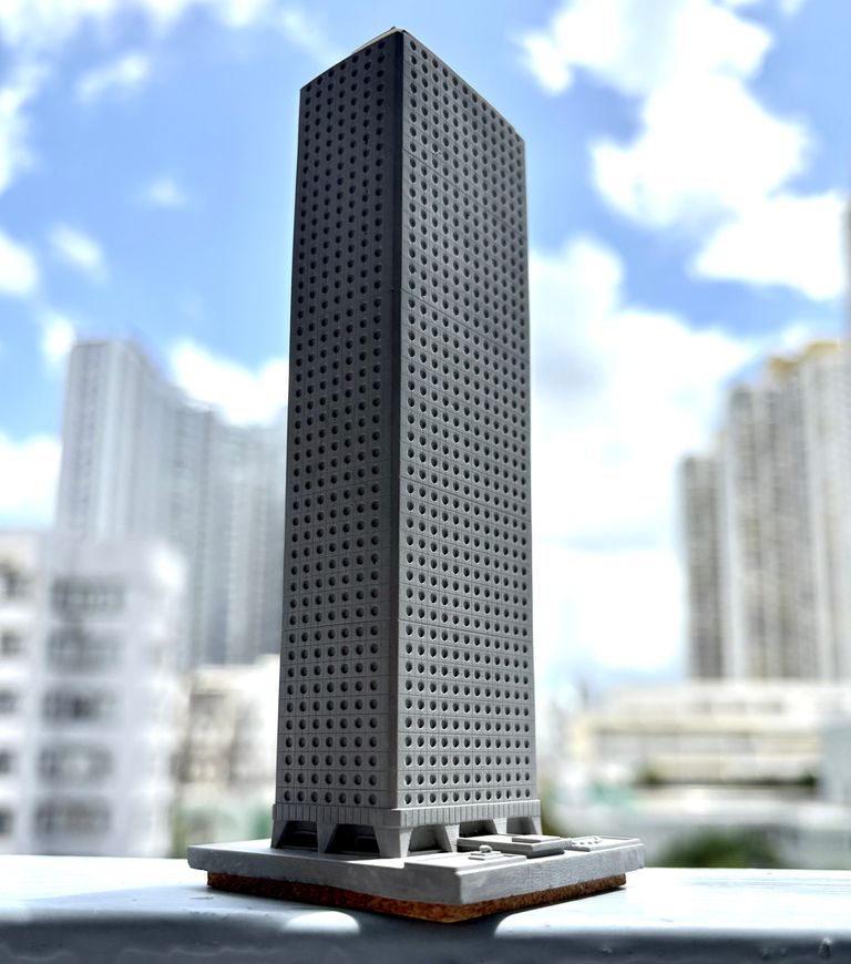 むさじじ 手作りセメント ジオラマ 旧城中環 康樂大廈 怡和大廈 香港建物模型 香港製