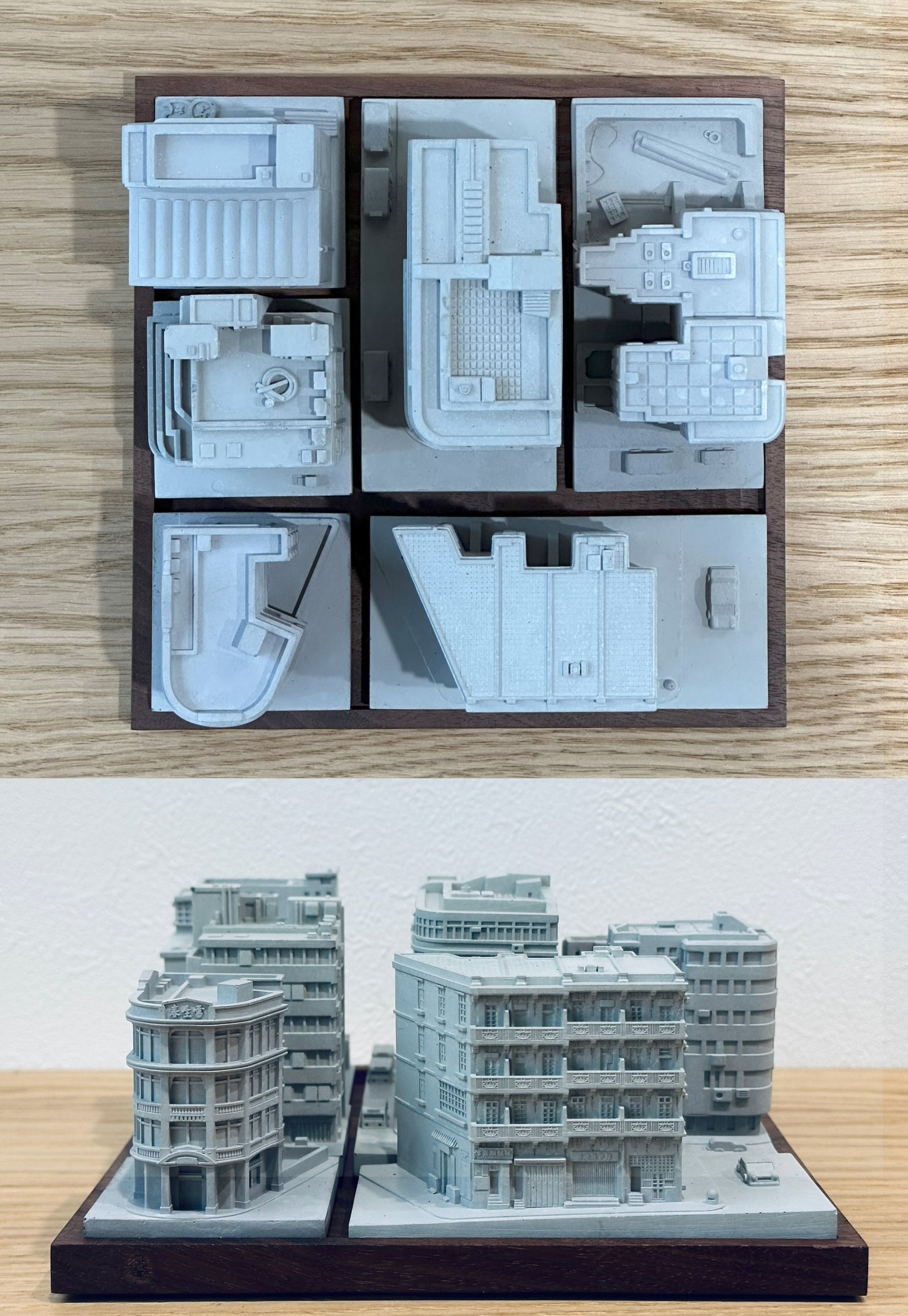 むさじじ 手作りセメント ジオラマ 香港建物模型 6点セット 香港製