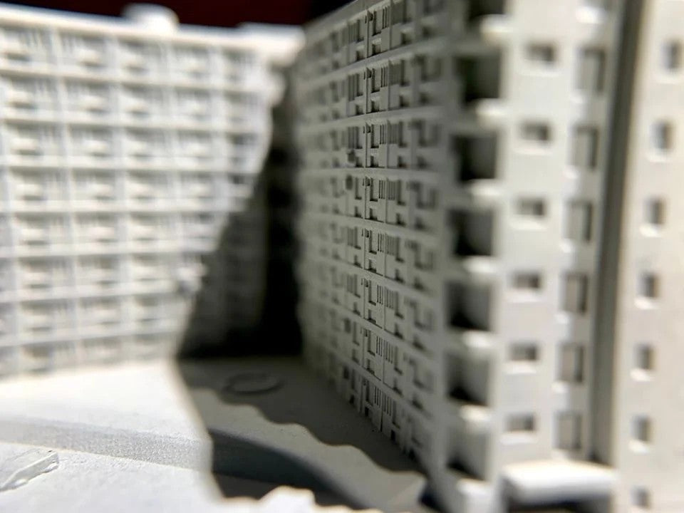 むさじじ 手作りセメント ジオラマ 香港の団地 大坑西邨 香港建物模型 香港製