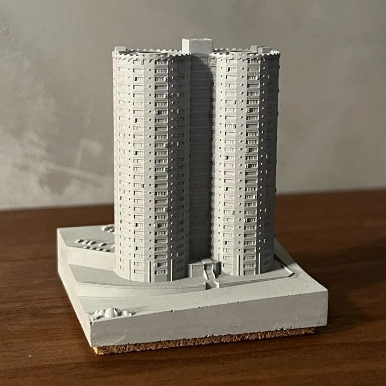 むさじじ 手作りセメント ジオラマ 香港の団地 勵德邨 香港建物模型 香港製