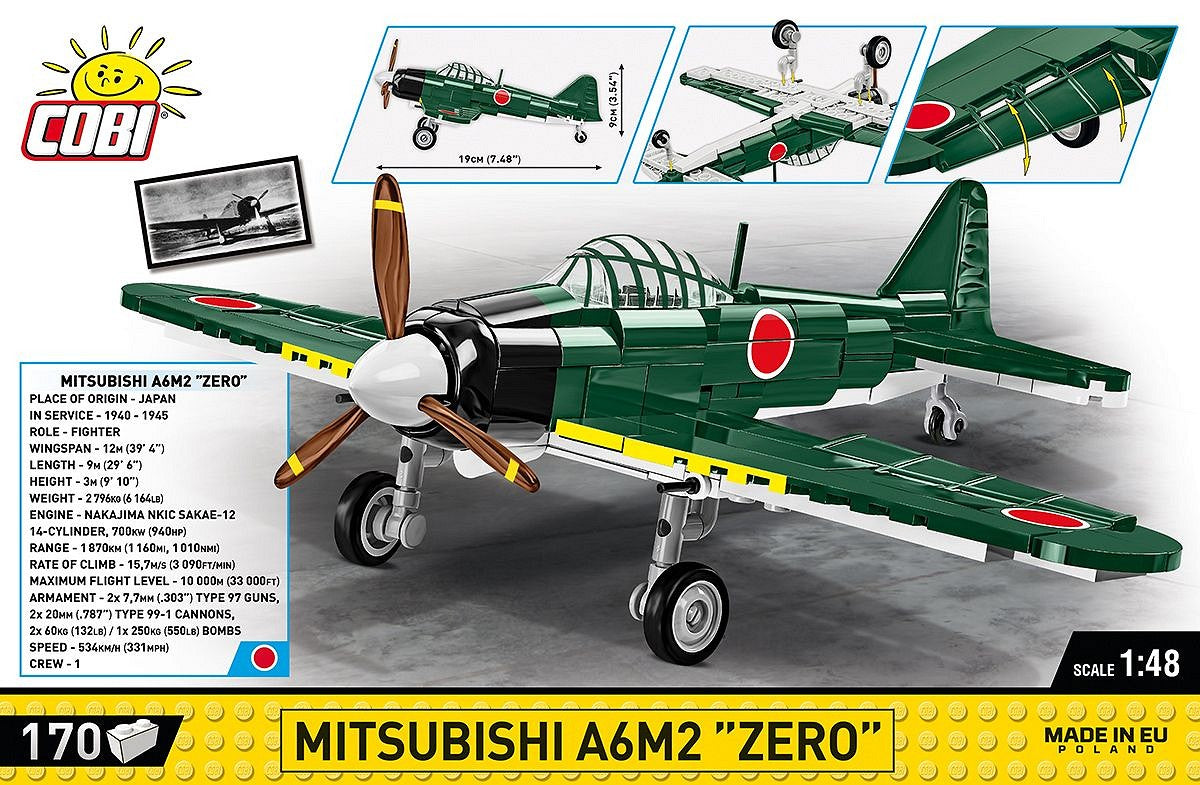 コビー COBI 5861 三菱 零式 零戦 戦闘機 Mitsubishi A6M2 Zero 1/48