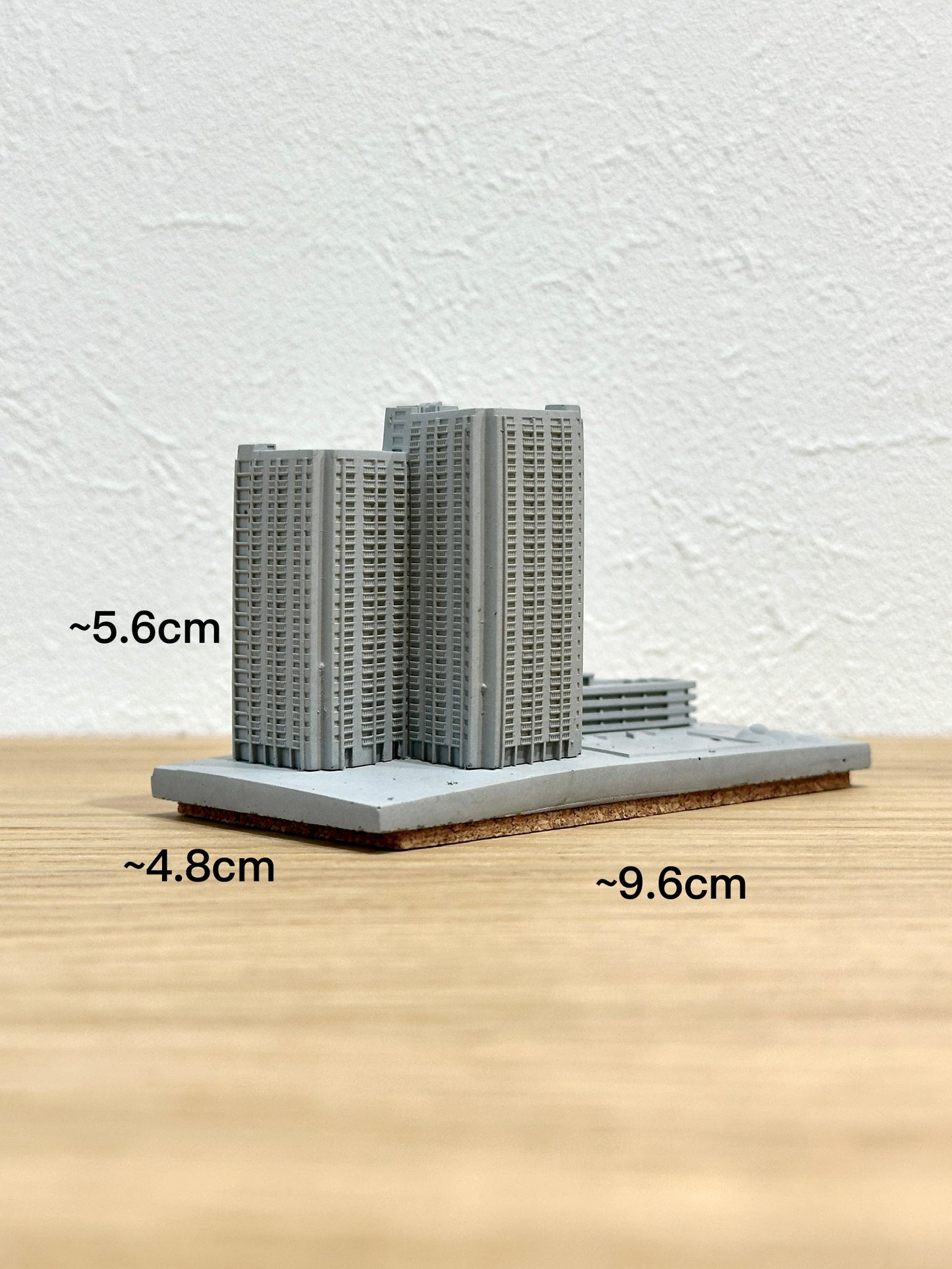 むさじじ 手作りセメント ジオラマ 香港の団地 ツインタワー 雙塔式(井字型)大廈 香港団地建物 香港製