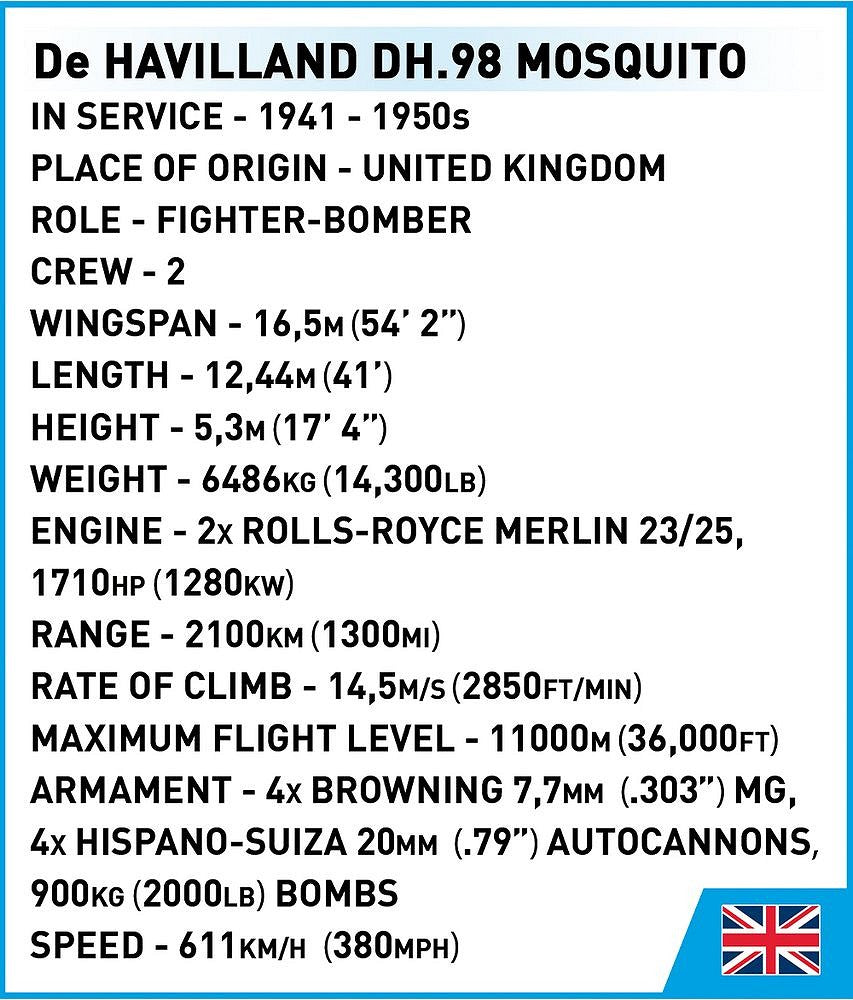 コビー COBI 5735 De Havilland DH.98 Mosquito 爆撃機 1/32