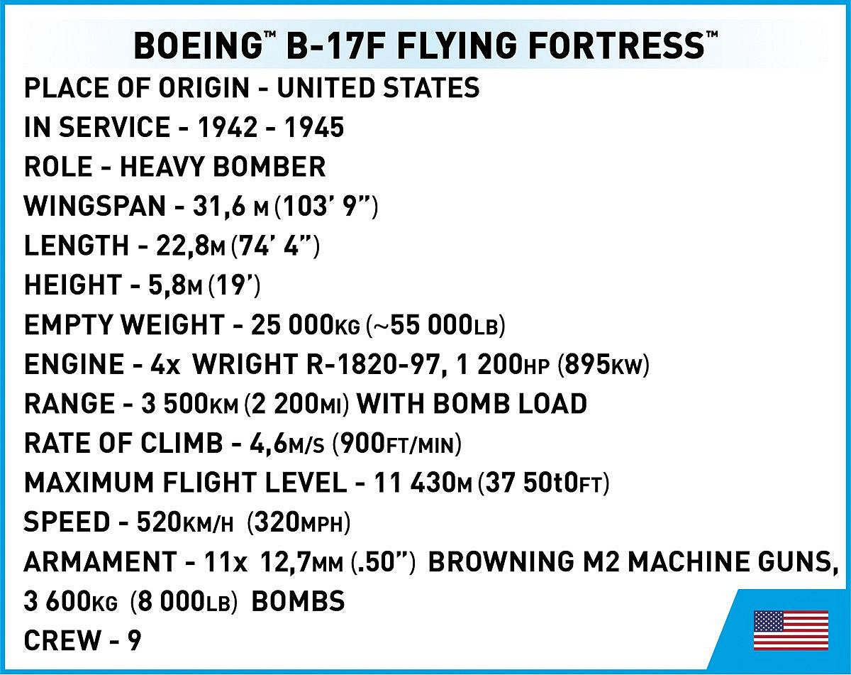 コビー COBI 5749 Boeing B-17F Flying Fortress "Memphis Belle" 爆撃機 1/48