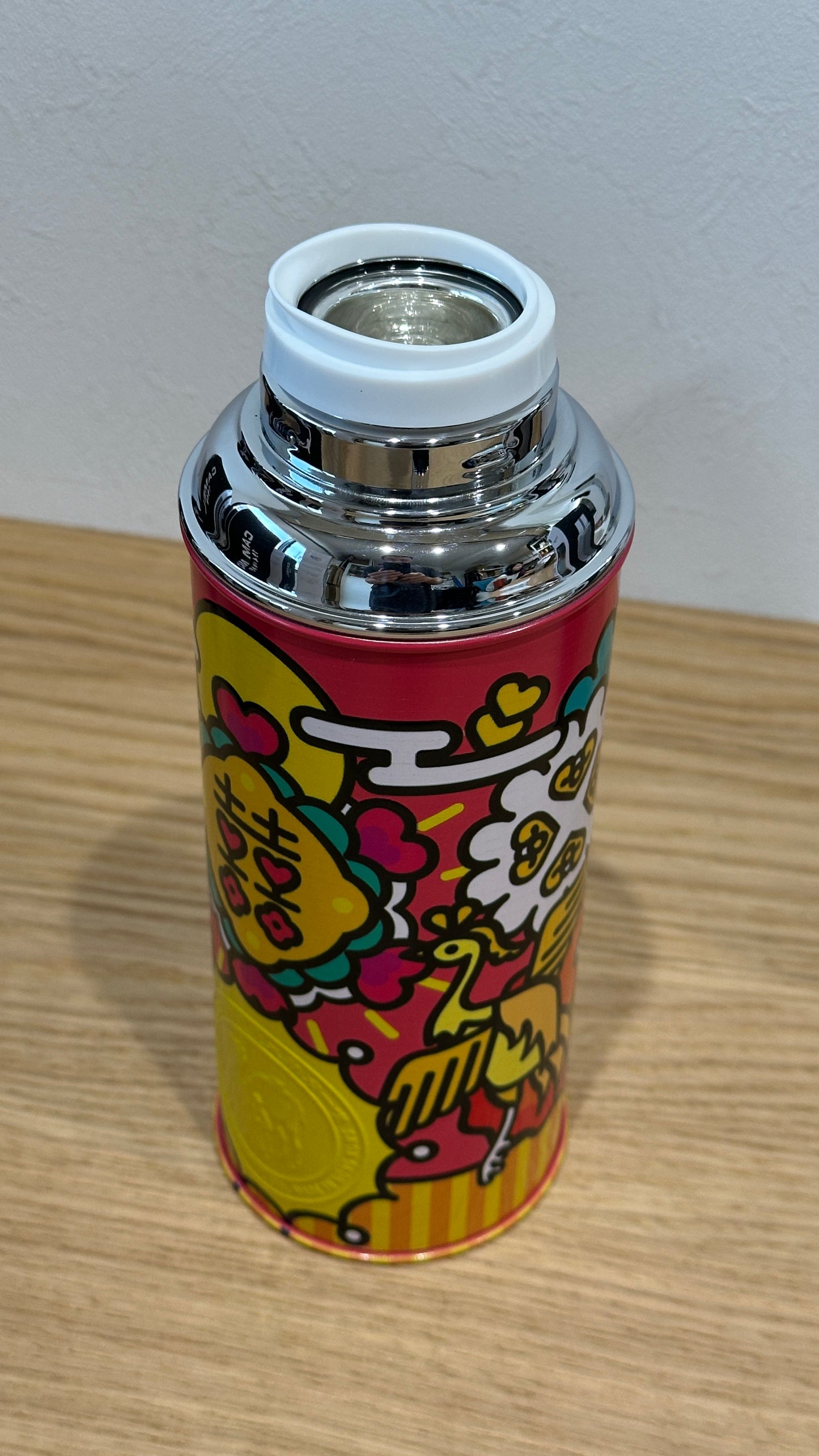 香港製 CAMEL 魔法瓶 450ml 二重ガラス 真空断熱 フラスク（キャップ一体型ストッパー付き）116 ダブルハピネス シリーズ
