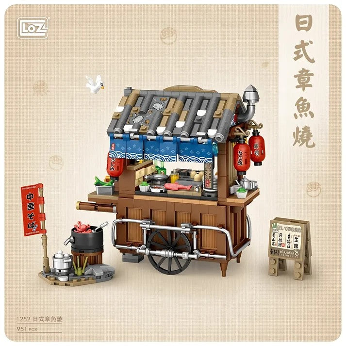 LOZ ミニブロック 屋台シリーズ 日本風たこ焼き屋台・香港風屋台 (1252/1253) ２点セット  ブロックトイ