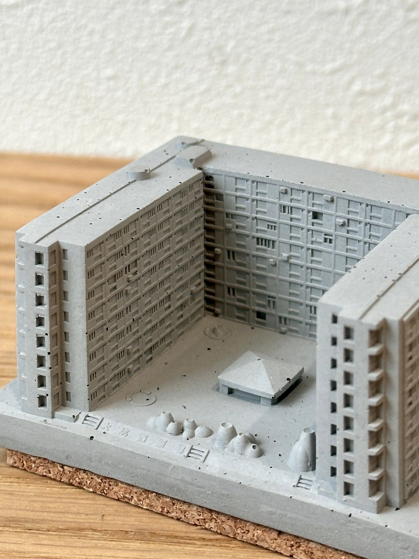 むさじじ 手作りセメント ジオラマ 香港の団地 大坑西邨 香港建物模型 香港製