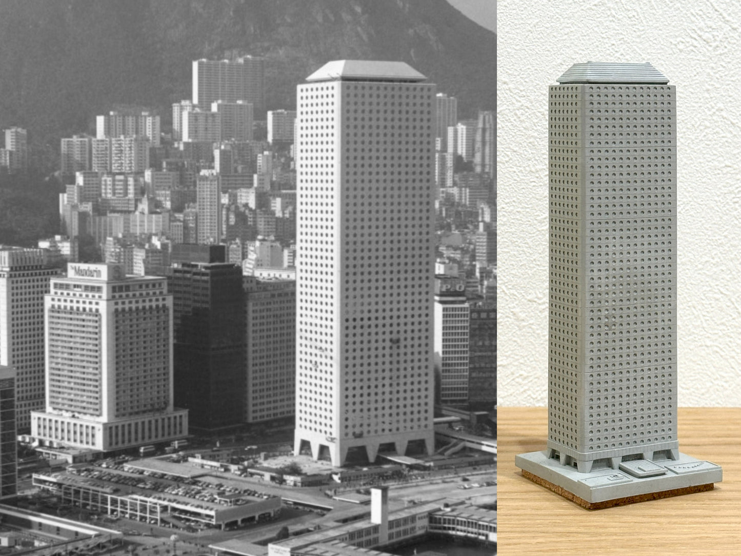 むさじじ 手作りセメント ジオラマ 旧城中環 康樂大廈 怡和大廈 香港建物模型 香港製