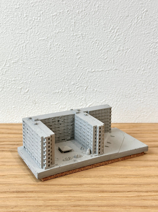 むさじじ 手作りセメント ジオラマ 香港の団地 大坑西邨 香港建物模型 香港製