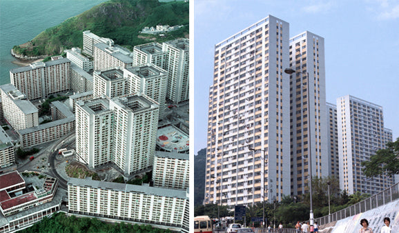 むさじじ 手作りセメント ジオラマ 香港の団地 ツインタワー 雙塔式(井字型)大廈 香港団地建物 香港製