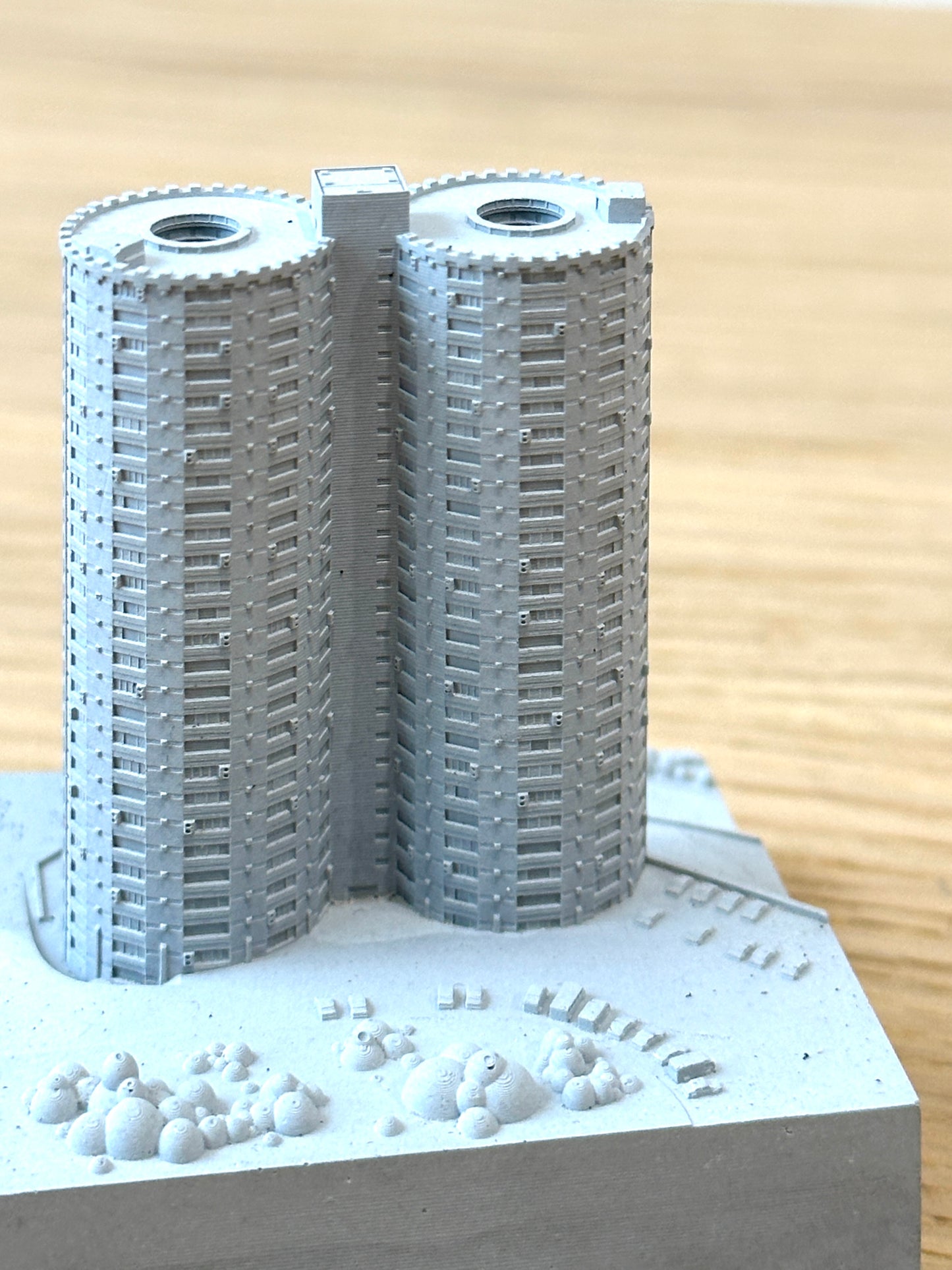 むさじじ 手作りセメント ジオラマ 香港の団地 勵德邨 香港建物模型 香港製