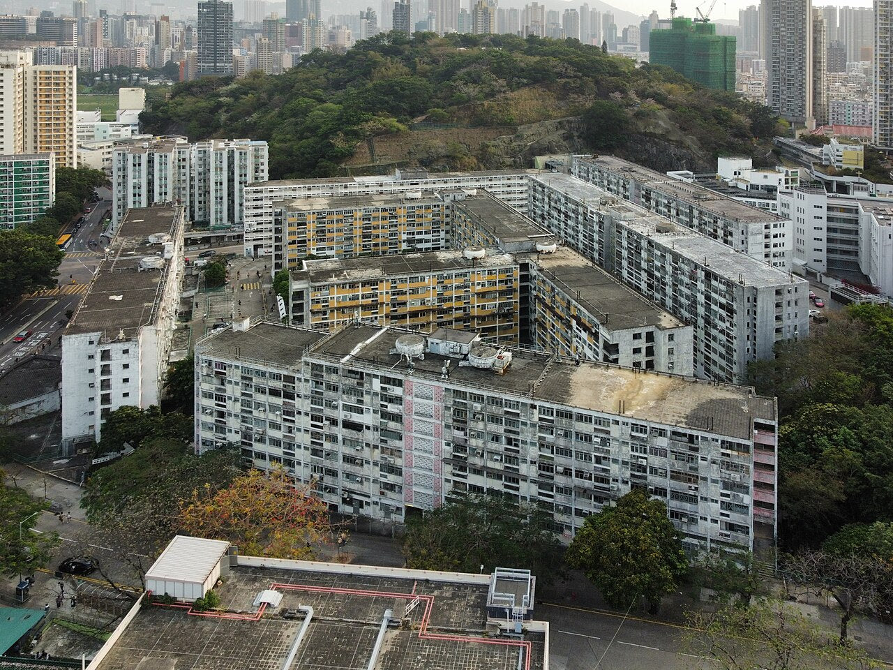 むさじじ 手作りセメント ジオラマ 香港の団地 大坑西邨 香港建物模型 香港製