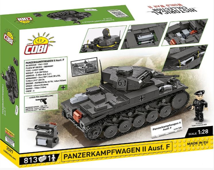 コビー COBI 2597 Panzerkampfwagen II AUSF. F II号戦車 ヒストリカルコレクション 第二次世界大戦 EU製（ポーランド Poland）LEGO 対応ブロック