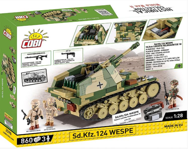 コビー COBI 2598 Sd.Kfz.124 Wespe Tank ヴェスペ  ヒストリカルコレクション 第二次世界大戦 EU製（ポーランド Poland）LEGO 対応ブロック