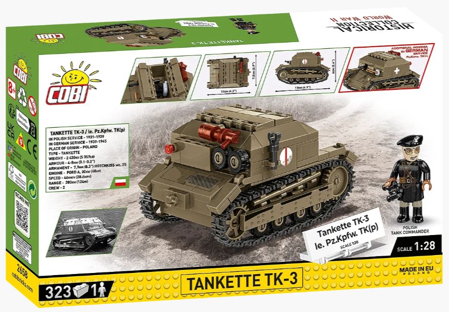 コビー COBI 2658 Tankette タンケットTK-3 ヒストリカルコレクション 第二次世界大戦 EU製（ポーランド Poland）LEGO 対応ブロック