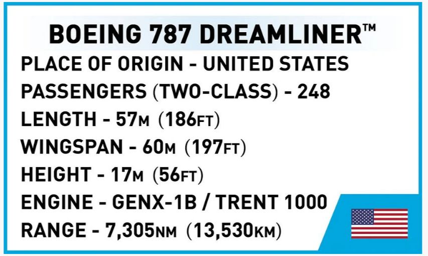 コビー COBI 26603 Boeing 787-8 DREAMLINER ボーイング 飛行機 EU製（ポーランド Poland）LEGO 対応ブロック