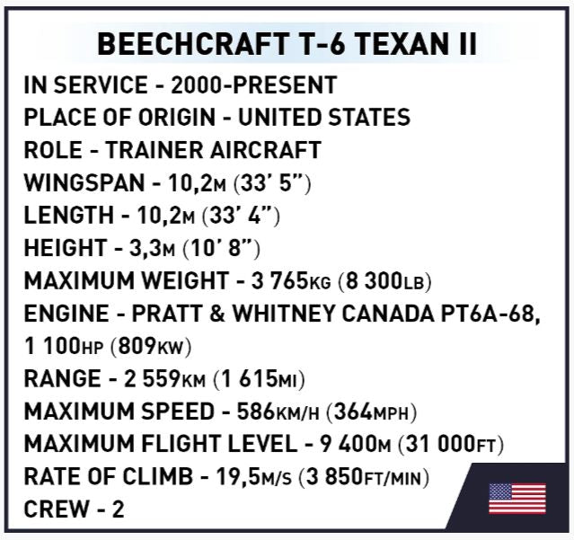 コビー COBI 26625 Civil aircraft Beechcraft T-6 Texan II テキサンII EU製（ポーランド Poland）LEGO 対応ブロック