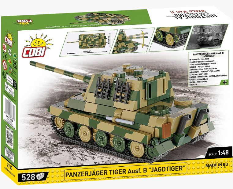 コビー COBI 2733 Panzerjager Tiger Ausf.B パンツァージャガー タイガー アウスフ B ヤークトティーガー タンク ヒストリカルコレクション 第二次世界大戦EU製（ポーランド Poland）LEGO 対応ブロック