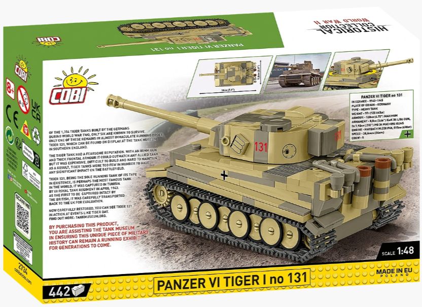 コビー COBI 2734 PANZER VI TIGER I no 131 タイガー131 ヒストリカルコレクション 第二次世界大戦 EU製（ポーランド Poland）LEGO 対応ブロック