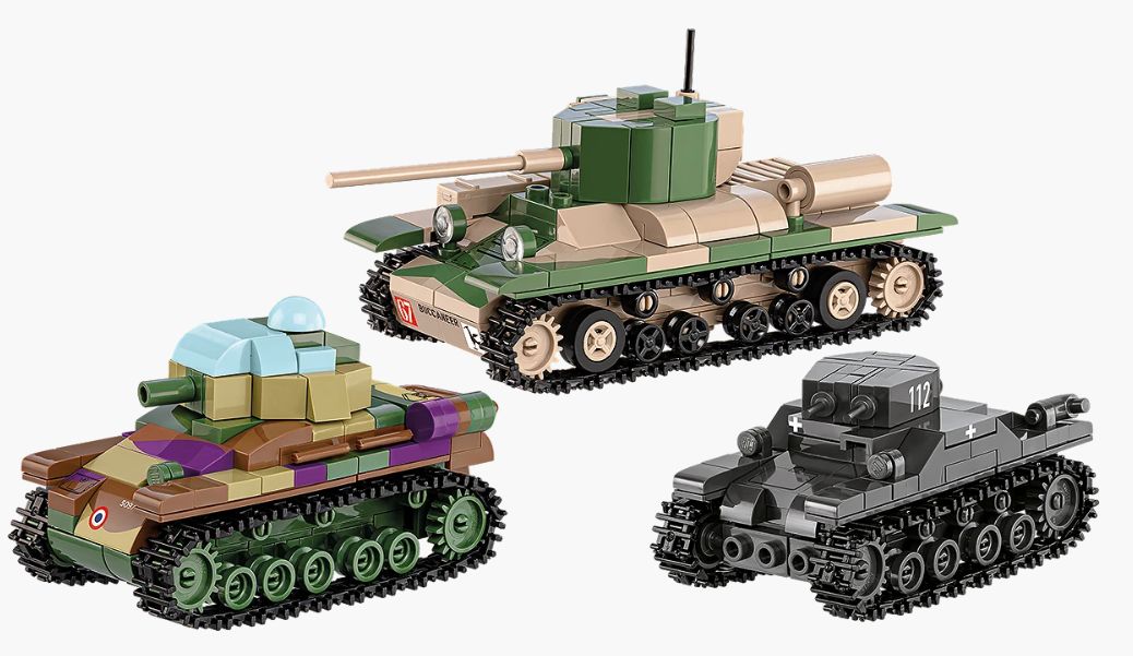 コビー COBI 2740 Renault / Valentine / Panze ルノーR35 / バレンタインIX / パンツァーI ヒストリカルコレクション 第二次世界大戦 EU製（ポーランド Poland）LEGO 対応ブロック