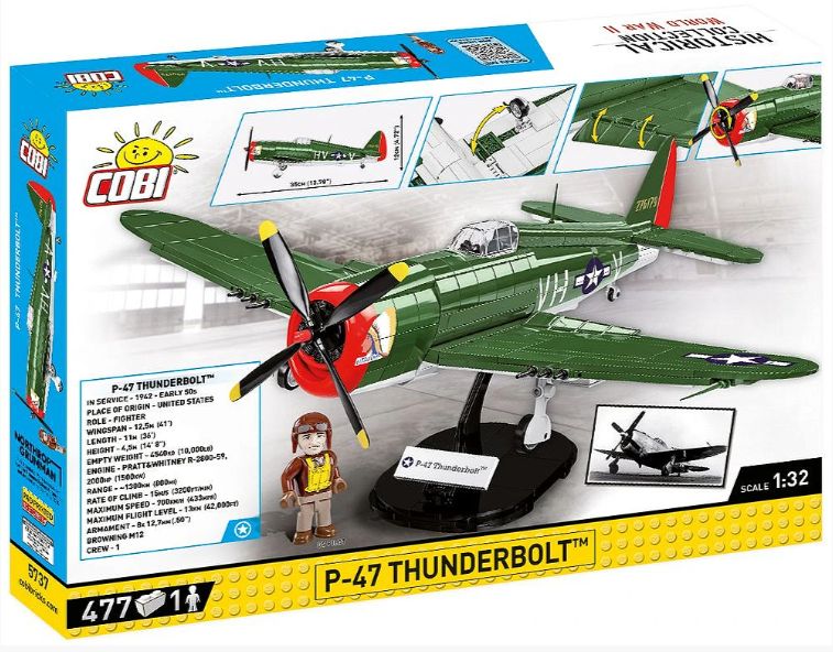 コビー COBI 5737 P-47 Thunderbolt サンダーボルト (アメリカ軍) ヒストリカルコレクション 第二次世界大戦 EU製（ポーランド Poland）LEGO 対応ブロック