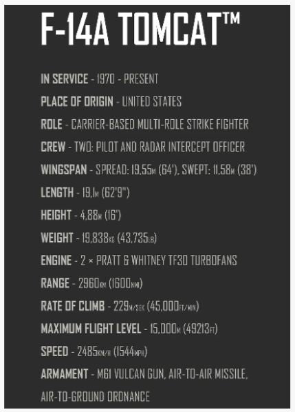 コビー COBI 5920 Top Gun Maverick トップガンマーベリック Grumman グラマン F-14 トムキャットTomcat EU製（ポーランド Poland）LEGO 対応ブロック