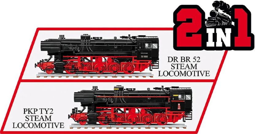 コビー COBI 6283 Steam Locomotive 蒸気機関車 DR BR 52/TY2 EU製（ポーランド Poland）LEGO 対応ブロック