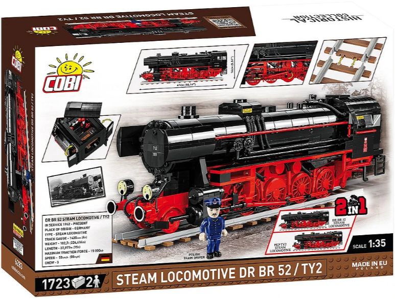 コビー COBI 6283 Steam Locomotive 蒸気機関車 DR BR 52/TY2 EU製（ポーランド Poland）LEGO 対応ブロック