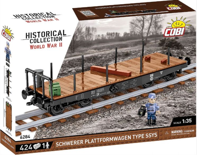 コビー COBI 6284 WWII Schwerer Plattformwagen Type Ssys 平台貨車 EU製（ポーランド Poland）LEGO 対応ブロック