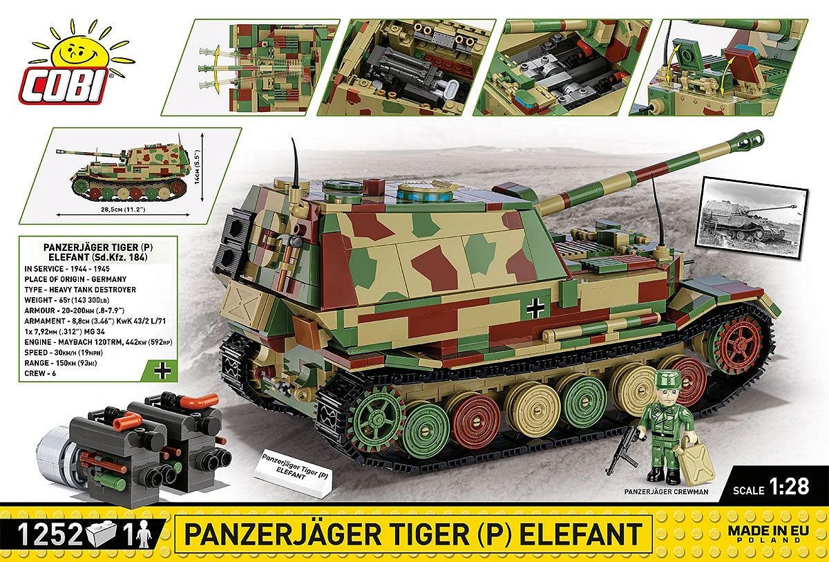 コビー COBI 2582 Panzerjager tiger elefant 重駆逐戦車 1/28 WWII