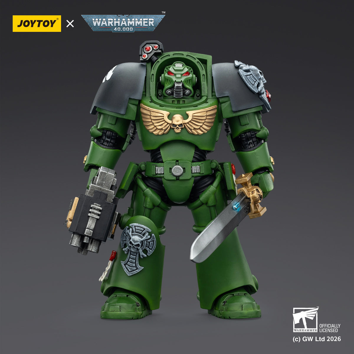 Warhammer ウォーハンマー 40K JT03219 JOYTOY ジョイトイ 1/18アクションフィギュア サラマンダーターミネーター1 パワーフィストとストームボルター付き Salamanders Terminator 1 with Power Sword and Storm Bolter