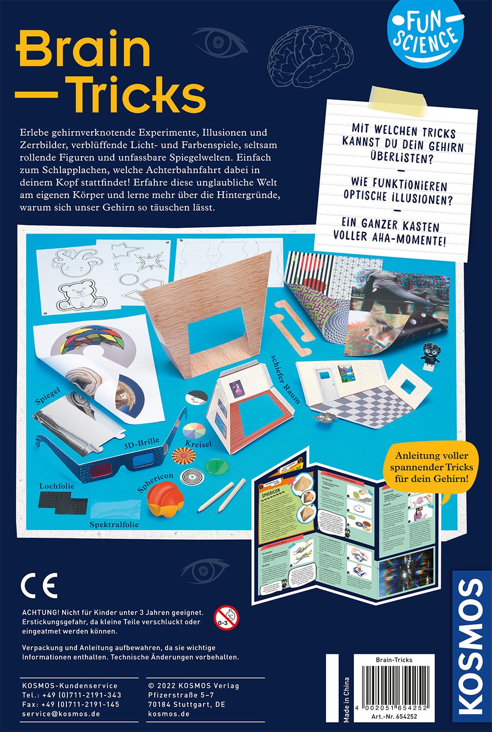 KOSMOS コスモス Fun Science Brain Tricks サイエンスブレイントリック KOSMOS実験キット ドイツ直輸入品 617530
