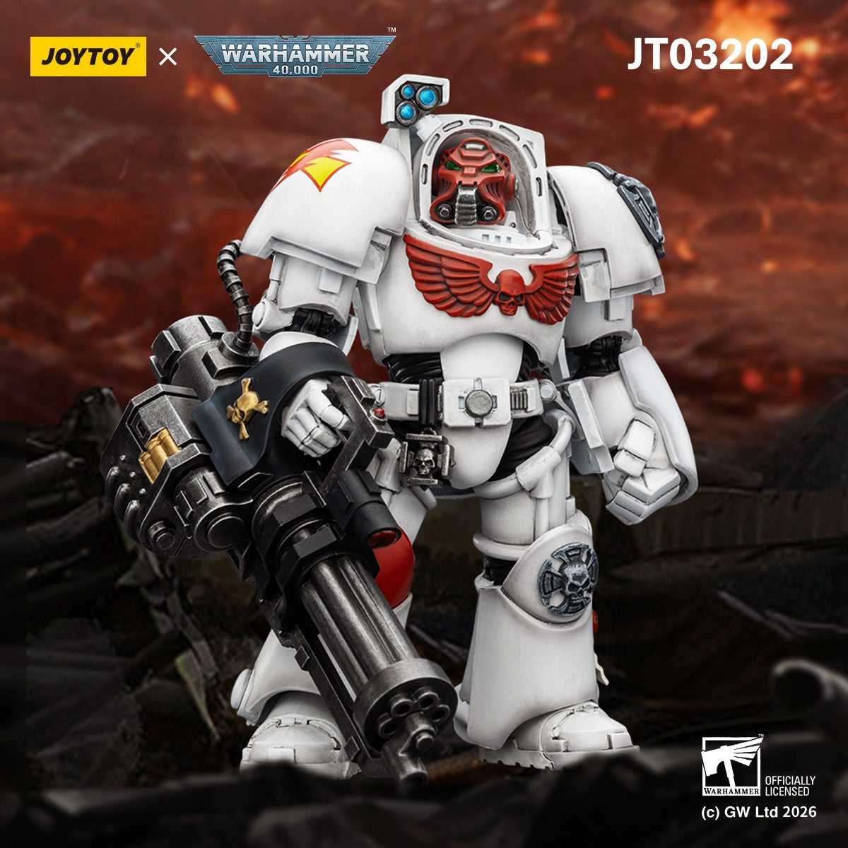 Warhammer ウォーハンマー 40K JT03202 JOYTOY ジョイトイ1/18 アクションフィギュア  ホワイトスカーターミネーター3 パワーフィストとアサルトキャノン付き  White Scars Terminator 3 with Power Fist and Assault Cannon